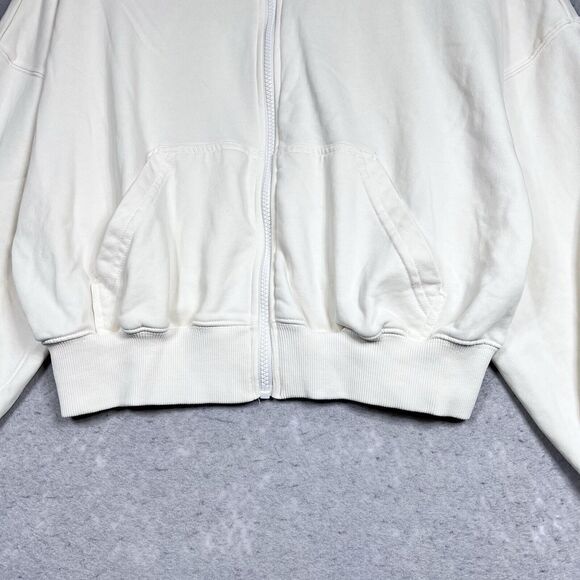 Fabletics Hoodie Womens Size Medium Offwhite Full Zip Sweatshirt Hoodie - Picture 6 of 12